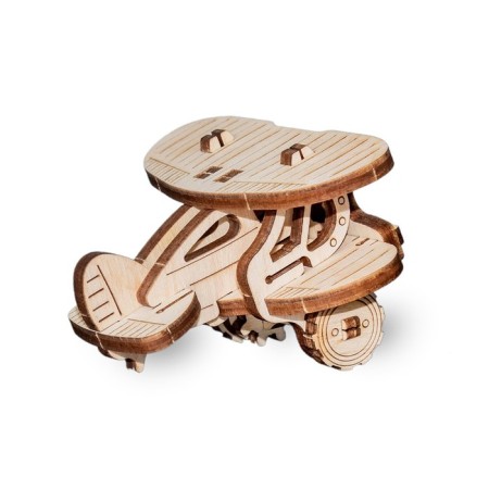 Wooden designer - keychain "Evik: plane"-2