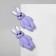 Earrings plastic "hares", lilac color