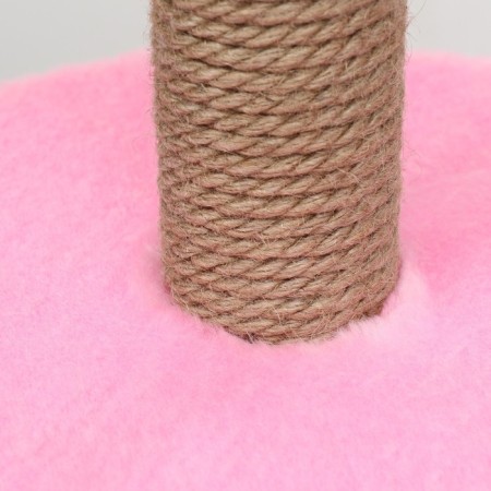House for cats with a claw, with a sunbed, round, 35 x 35 x 70 cm, pink-5