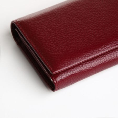 Women's wallet on a magnet, burgundy color-2
