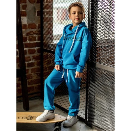 Set for the boy "Pete": Hudy, Pants, Height 116 cm, color of sky blue