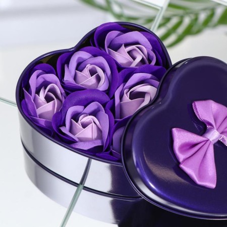 Soap roses, three -color, set of 6 pcs.