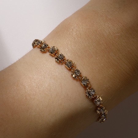Bracelet with rhinestones “ice” stream, white color, 18 cm-2