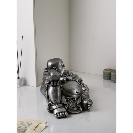 Figure "Necke", Polystone, 25 cm, silver color-3