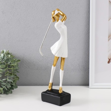 Polystone souvenir "Golphist" white-gold 12x11x32.5 cm