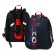 School backpack 38 x 30 x 16 cm, ergonomic back, stavia "race", black