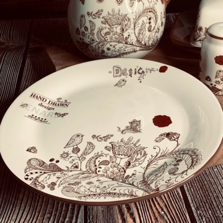 A set of plates Lenardi "Bird Yard", D = 22 cm, 6 pcs-1