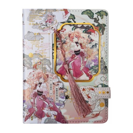 Notebook Gift, A6, 96 sheets, color block, with a curly knife, PVC cover, 3D, "Anime", mix-1