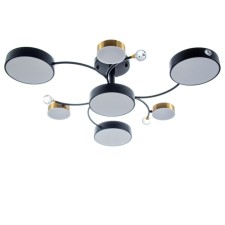 Terra chandelier 7XLED 132W 3000-6000K black and gold 75x75x21 cm Bayerlux