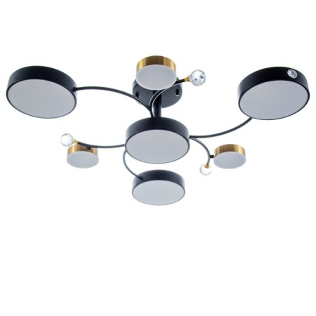 Terra chandelier 7XLED 132W 3000-6000K black and gold 75x75x21 cm Bayerlux