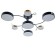 Terra chandelier 7XLED 132W 3000-6000K black and gold 75x75x21 cm Bayerlux