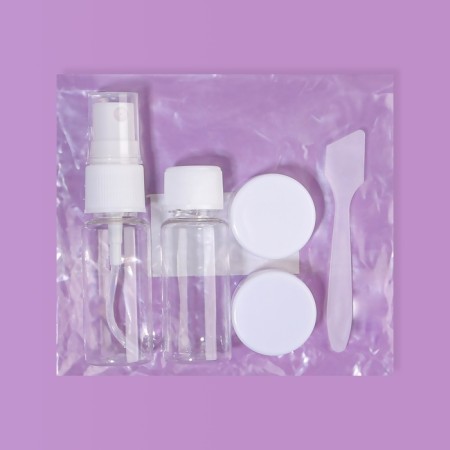Storage set, 5 objects, transparent/white color-11