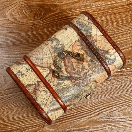 Casket Wood Elevated "Traveler Map" chest MIX 15x22x15.5 cm-3