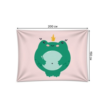 Decorative panel with photo printing "Satisfied frog", horizontal, size 150x200 cm-1