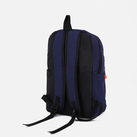 Youth backpack from textiles, 5 pockets, blue color-3