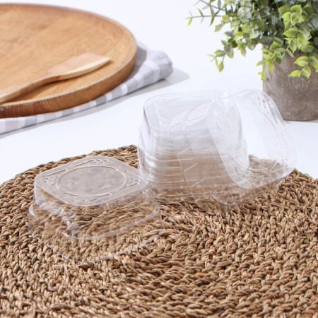 The set of plastic disposable containers did not forget! cover, 10 pcs