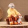 Kovrovsky toy "Bench Grandfather with a dog", ceramics