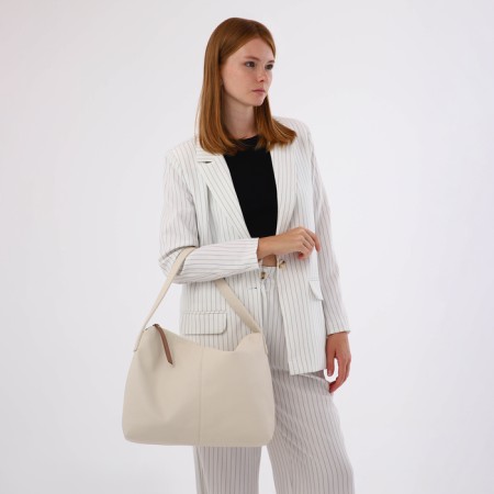 Women's bag with lightning, beige color-6