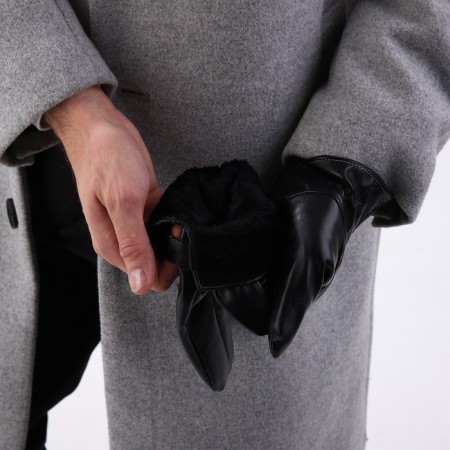 Gloves male, dimensionless, with insulation, black color-4
