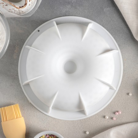Form for mousse desserts and baking of the Snow Mountain, silicone, 18.8 × 5.5 cm, white color-1