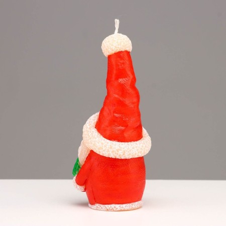 Decorative candle "Fairytale Santa", 5.7x5.8x13.2 cm, red-5