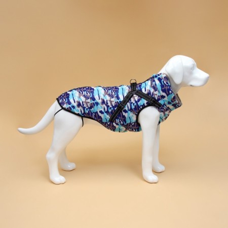 Jacket for dogs with a harness, size 4xl (DS 55 cm, Osh 52 cm, fire 70 cm), camouflage-1