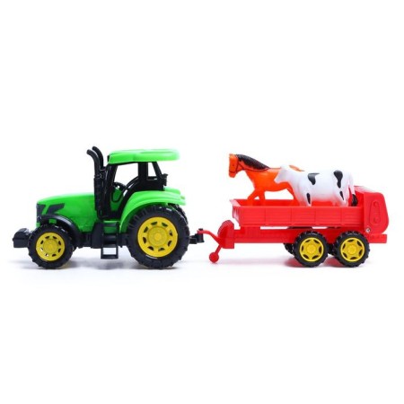 Tractor inertial "Farmer" with trailer and animals-1