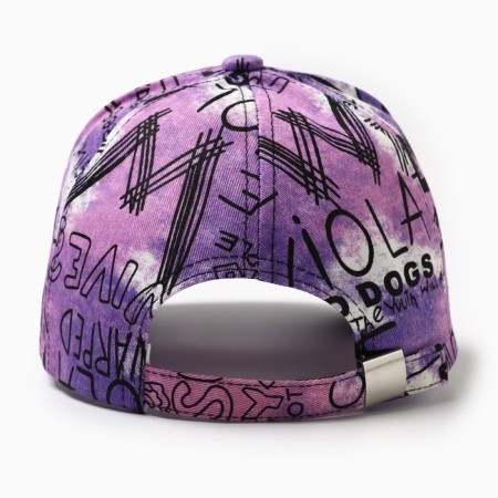 Menku cap with inscriptions, lilac color, rr 58-2