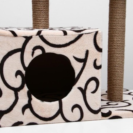 Cat House with Cube Cube, Mesonin and Toy, 60 x 35 x 85 cm, Mix of Flowers-4