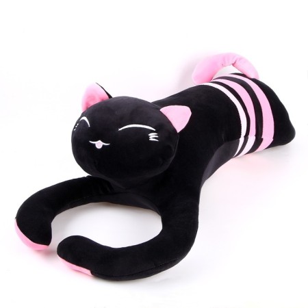 Soft toy-podushka "cat", 70 cm, black-pink color-2