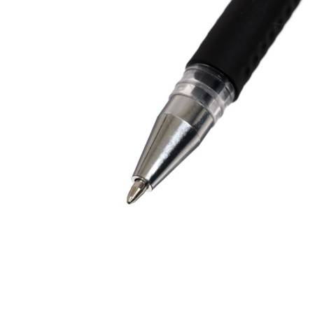 Gel pen, 0.5 mm, black rod, transparent case, with a rubber holder-1