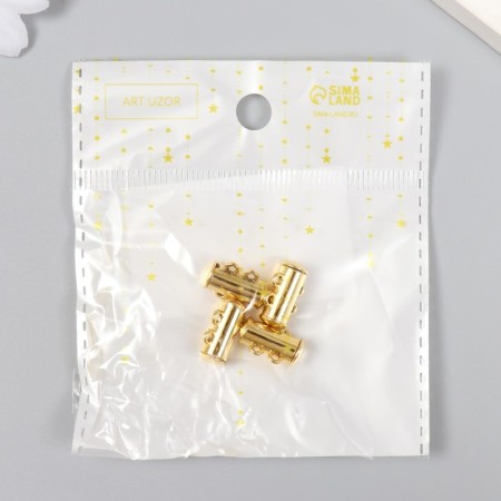 Fastener magnetic two -row metal gold 0.6x1.5 cm-2