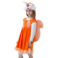 Squirrel carnival costume, muzzle, dress with tail, 3-5 years old, height 104-116 cm