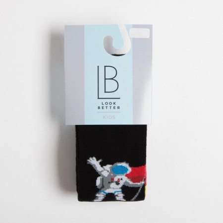 Pantyhose children's space, black color, height 92-98-3