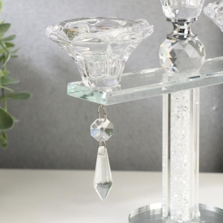Glass of Glass for 3 candles "Flower buds" 18x19.5x7 cm-3