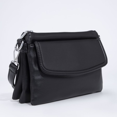 Bag Cross-Bodi with a zipper, black color-2