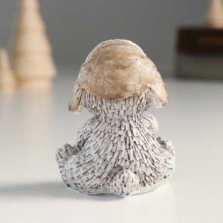 Souvenir Polystone "Bear in a head-hat, sits" Gray mix 6x5x7.5 cm-3