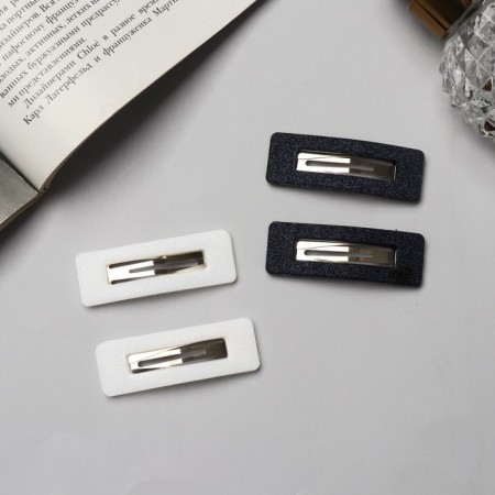 Invisibility for hair "Florence" (set 4 pcs) Geometry, 5 cm, black and white-2