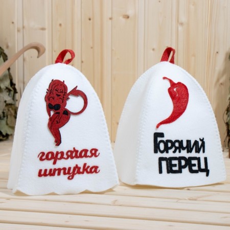 Bath set with an applique "Hot pepper+hot little thing" (hat+hat)
