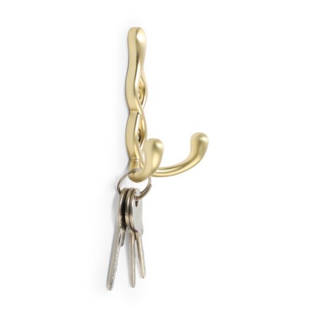Furniture hook Cappio pigtail, two -rod, satin gold color-1