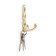 Furniture hook Cappio pigtail, two -rod, satin gold color