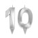 Candle in the cake jubilee "line" (set 2 in 1), number 10, silver metallic, 6.5 cm