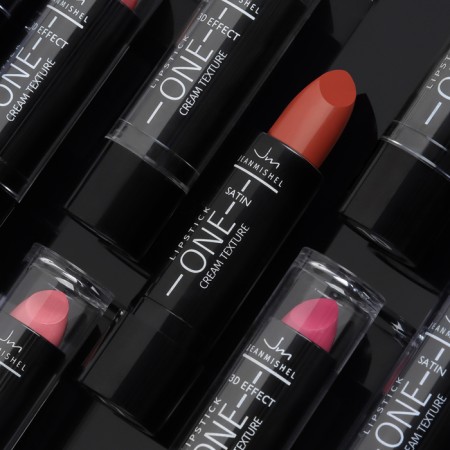 Lipstick Jeanmishel Satin Cream Texture tone 17 coral-beige, 14 g