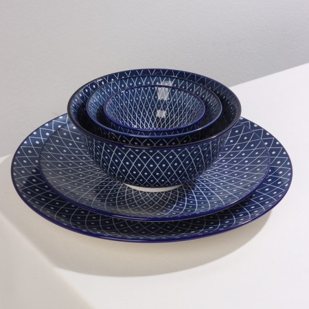 Poramic plate "Boda", d = 26.7 cm, blue color-7