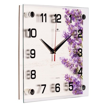 Wall clock, interior "lavender", silent, 25 x 25 cm, aa-1