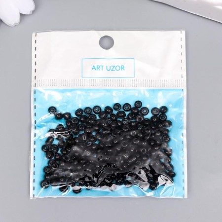 Round beads 6/0 "black" 20 g-2