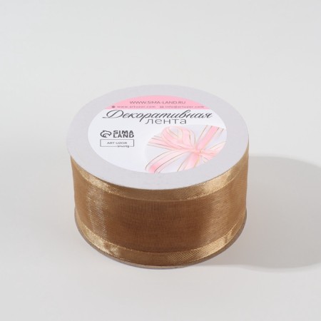 Decorative tape, nylon/satin, 40 mm, 18 ± 1 m, beige color-2