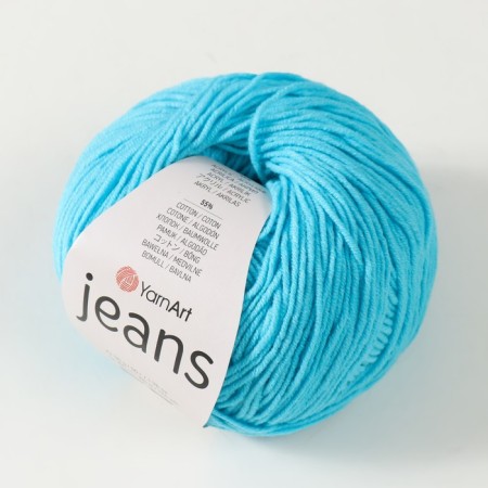 Yarn "Jeans" 55% cotton, 45% acrylic 160m/50g (33 turquoise)-1