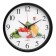 Wall clock, series: kitchen, "vegetables and oil", smooth move, d-26.5 cm