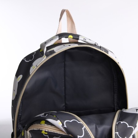 A backpack with a zipper, bag, cosmetic bag, gray color-7